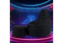 icon Sitzsack Liegesessel Dalton XXL Schwarz mit Hocker Bild 4