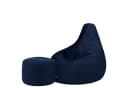 icon Sitzsack Liegesessel Gaming XXL mit Hocker marineblau Bild 2