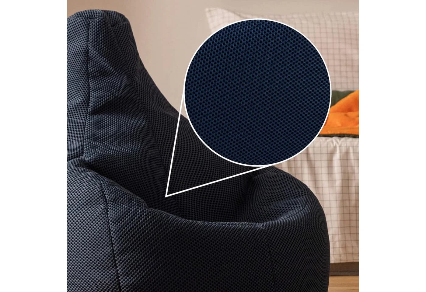 icon Sitzsack Liegesessel Gaming XXL mit Hocker marineblau - Bild 5