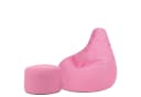 icon Sitzsack Liegesessel Dalton XXL Rosa mit Hocker Bild 2