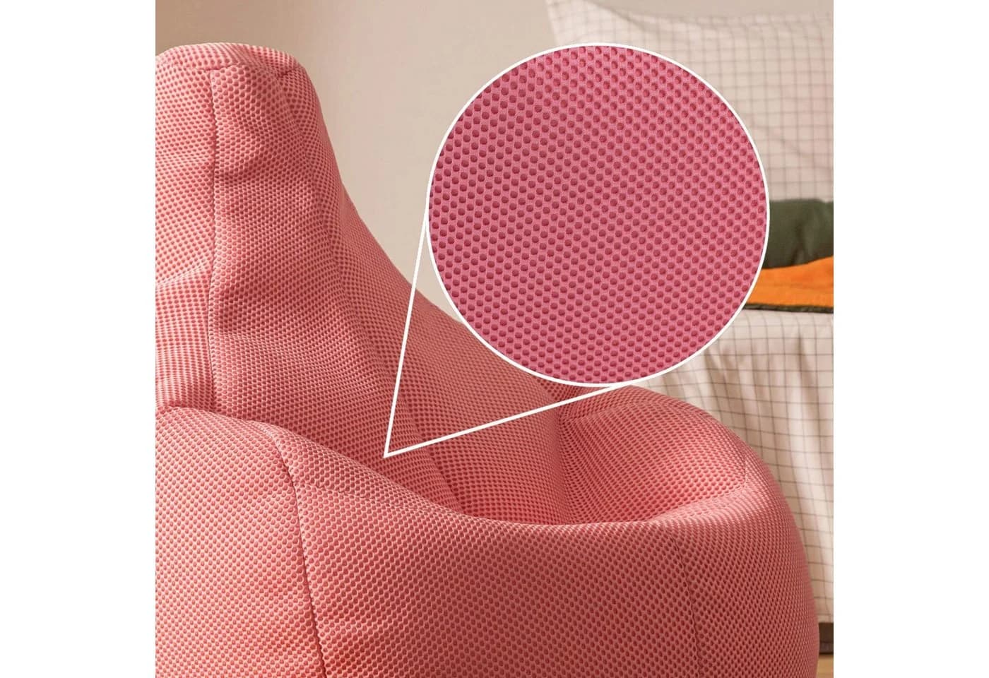 icon Sitzsack Liegesessel Dalton XXL Rosa mit Hocker - Bild 5