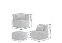 icon Noa Ecksofa Spar-Set Beige Cord mit Sessel & Hocker Bild 5
