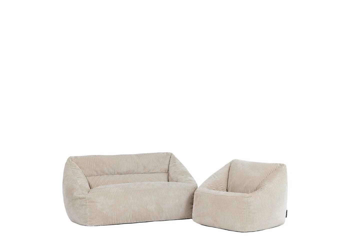 icon Sitzsack Kinder Sofa mit Sessel Cord Beige Made in Germany - Bild 2