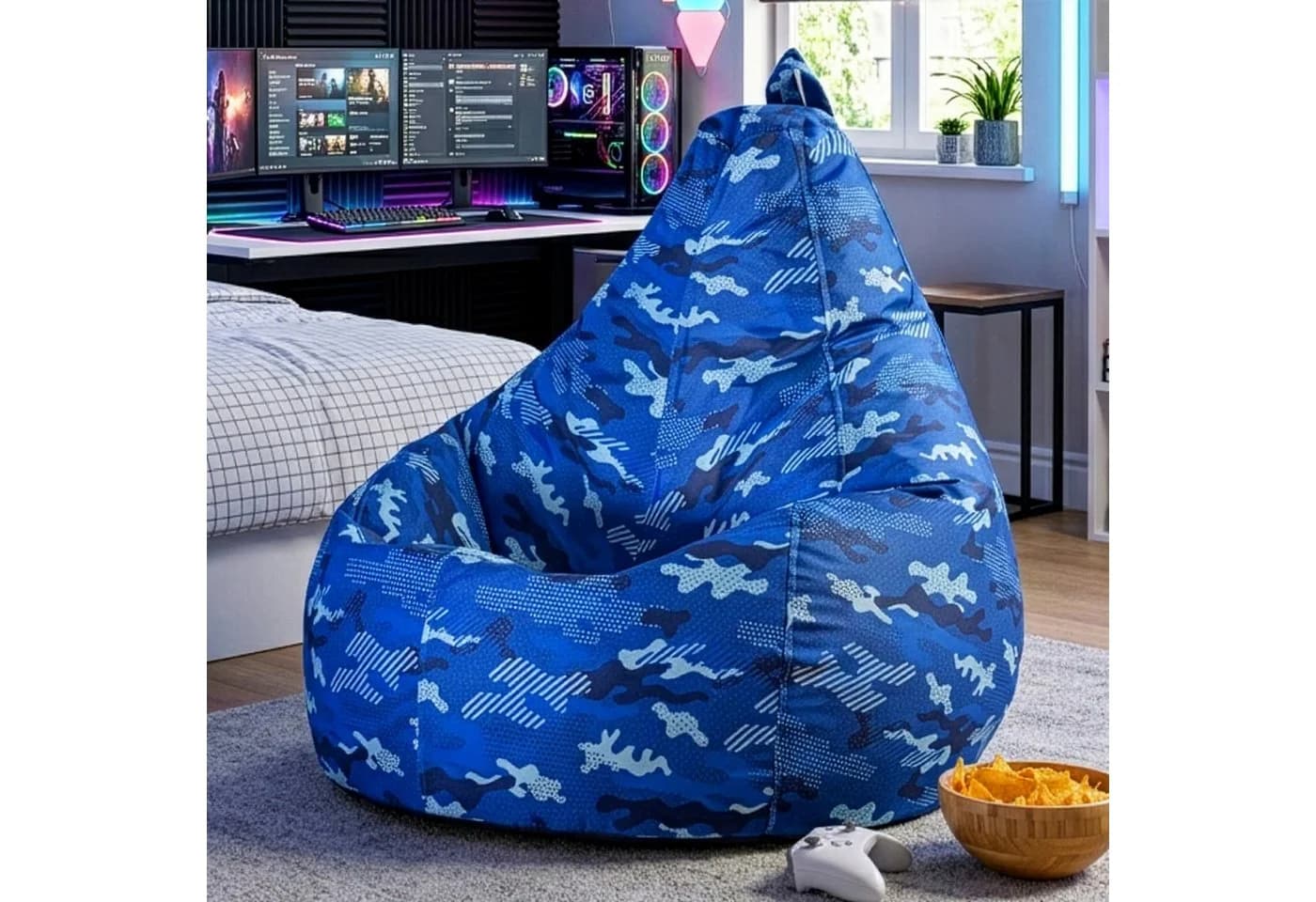 icon Sitzsack Sessel mit Rückenlehne Camouflage Polyester - Bild 3