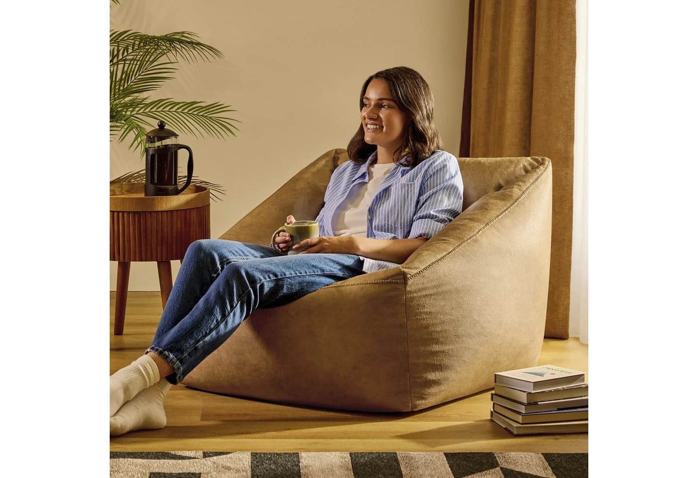 icon Sitzsack Sessel Natalia Braun Vegan Leder - Bild 3