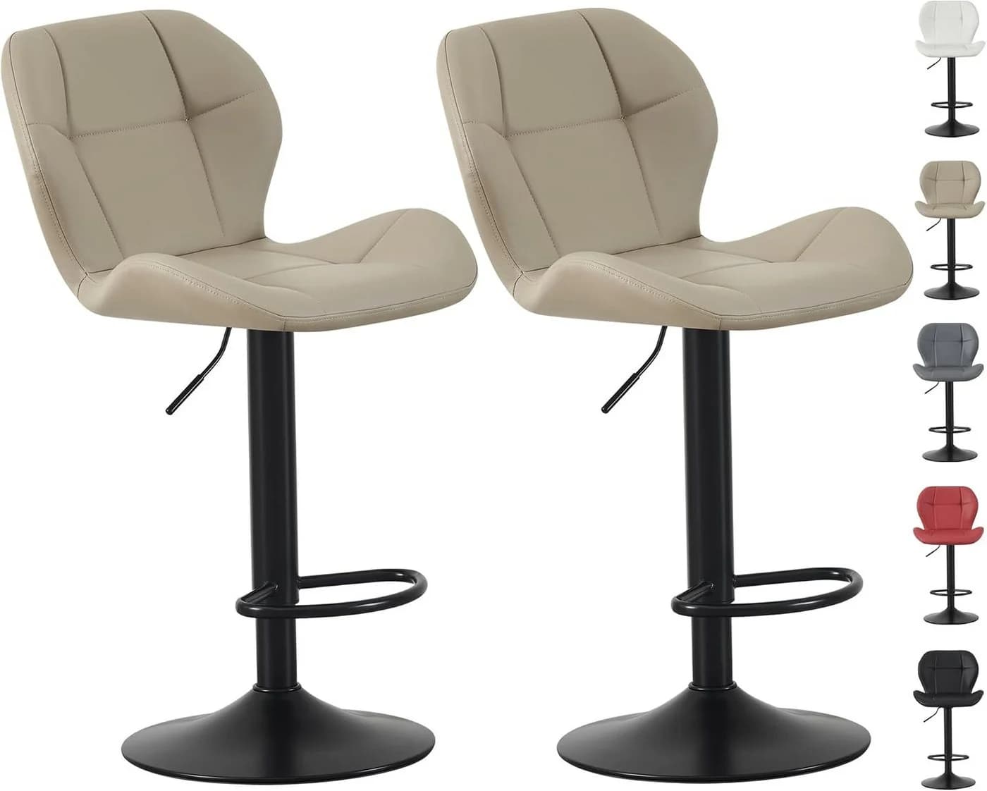 MCC direct Barhocker STELLA 2er Set höhenverstellbar Kunstleder Braun - Bild 2