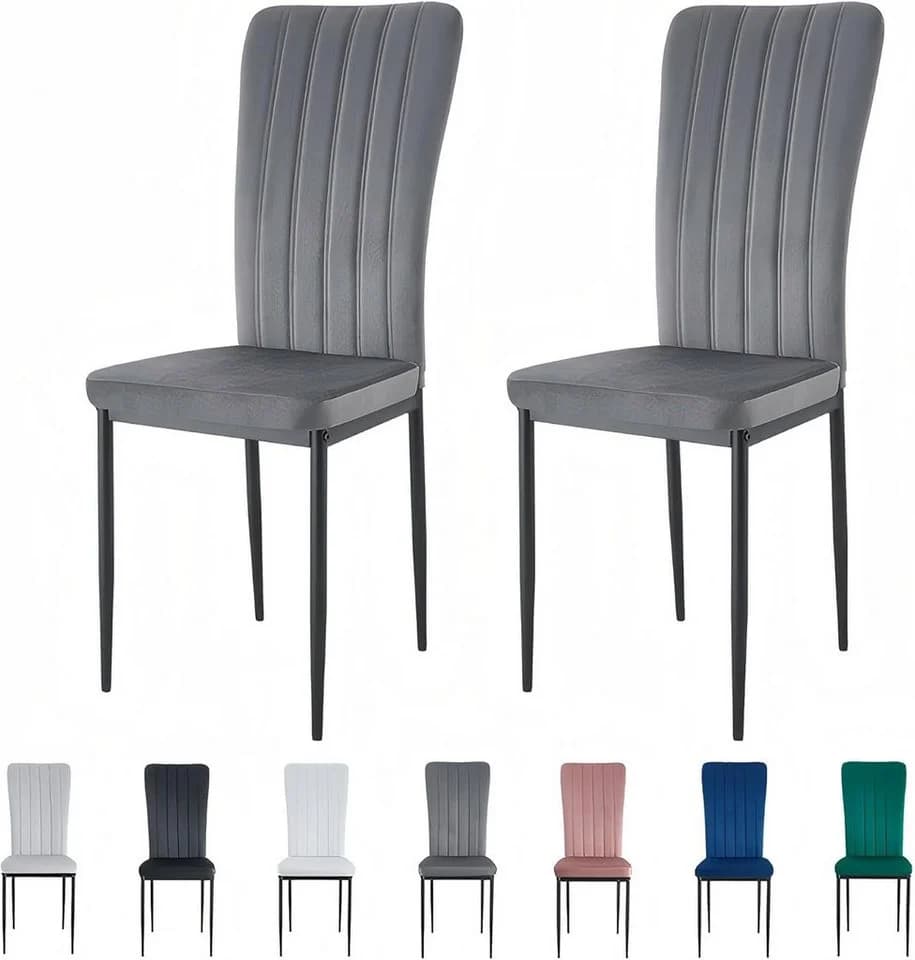MCC direct Esszimmerstuhl ELLE Samt Grau 2er Set - Bild 2
