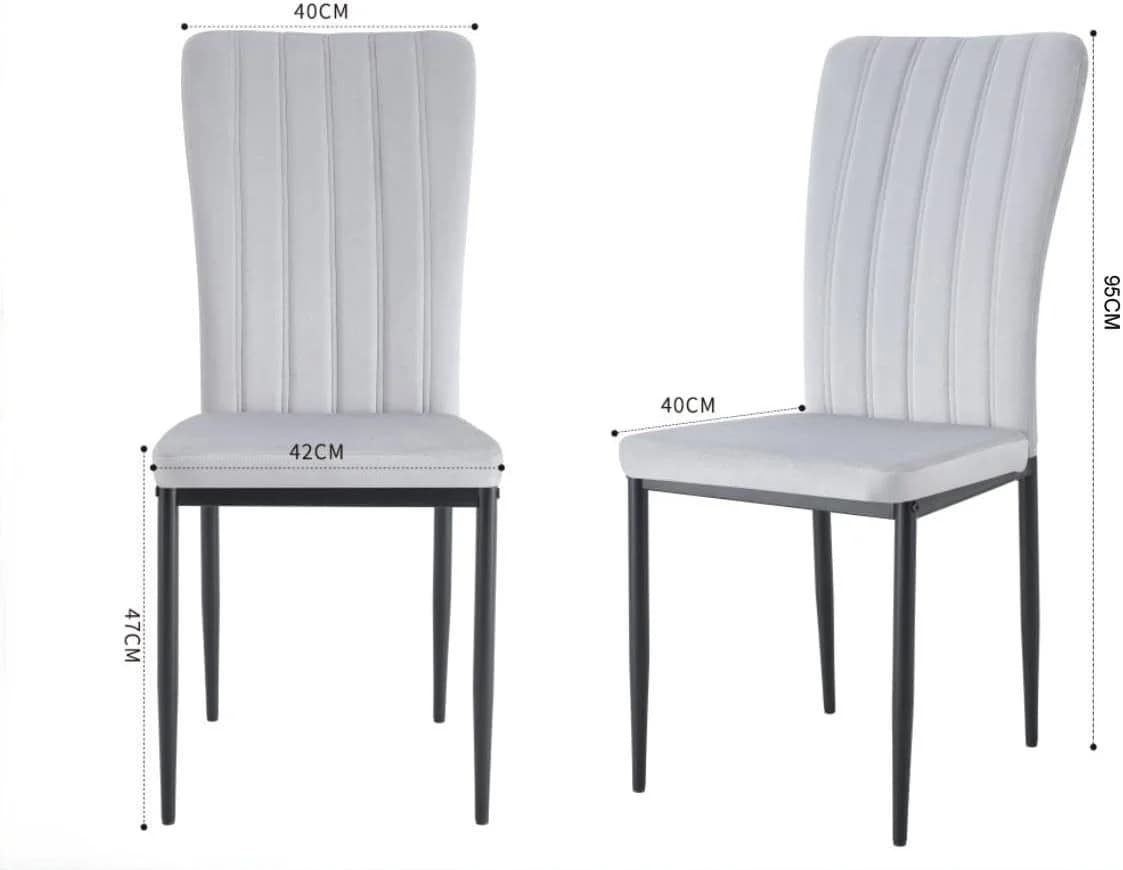MCC direct Esszimmerstuhl ELLE Samt Grau 2er Set - Bild 3
