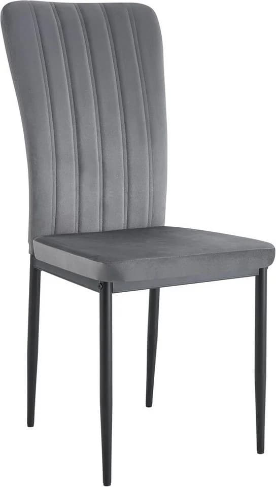 MCC direct Esszimmerstuhl ELLE Samt Grau 2er Set - Bild 5