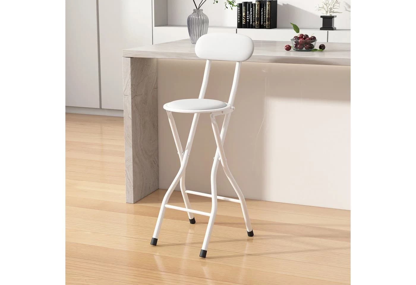 MCC direct Faltbarer Barhocker 90 cm Weiß Metallgestell