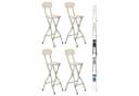 MCC direct Faltbarer Barhocker Beige Metallgestell Bild 2