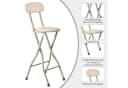 MCC direct Faltbarer Barhocker Beige Metallgestell Bild 4