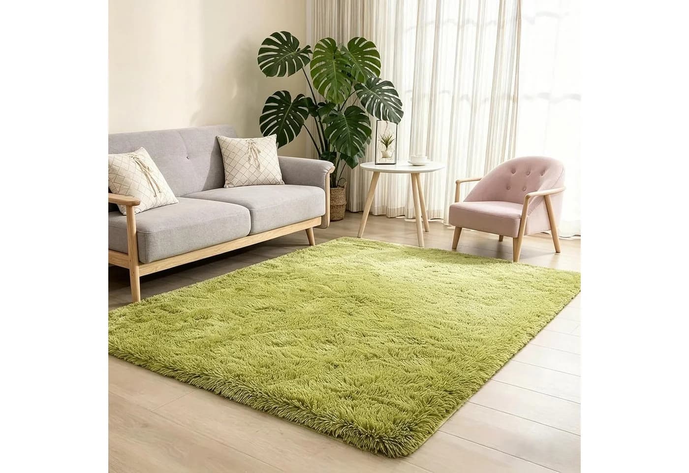 MCC direct Hochflor-Teppich Grün Flauschteppich - Bild 2