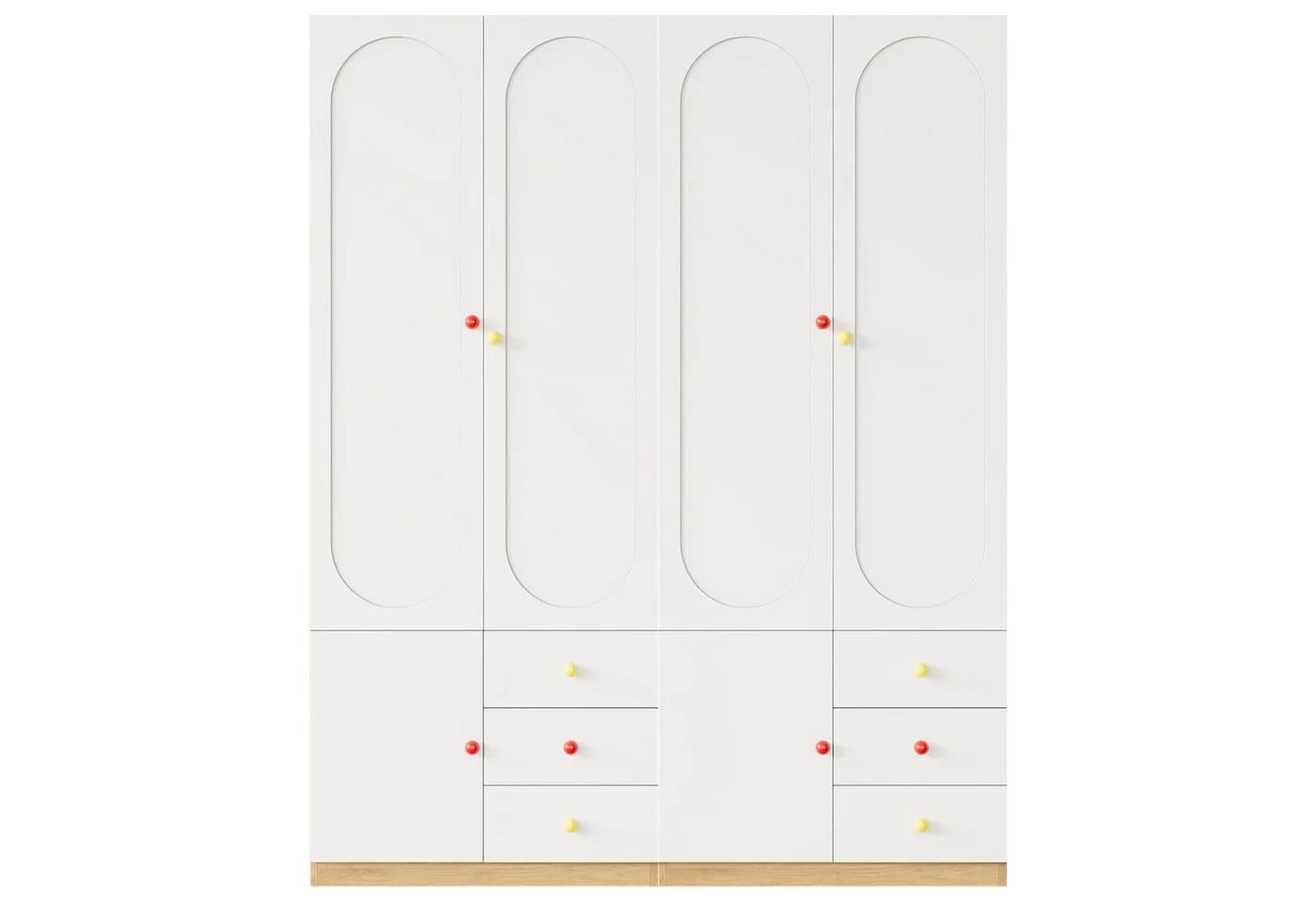 Merax Kinderkleiderschrank 3-türig Weiß mit Schubladen - Bild 5