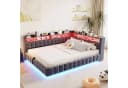 Flieks Daybett Polsterbett 140x200 Samt Grau LED USB Bild 1