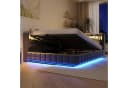 Flieks Daybett Polsterbett 140x200 Samt Grau LED USB Bild 4