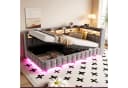Flieks Daybett Grau Samt mit Stauraum, LED & USB Bild 2
