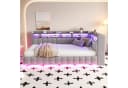 Flieks Daybett Grau Samt mit Stauraum, LED & USB Bild 3