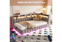 Flieks Daybett Grau Samt mit Stauraum, LED & USB Bild 5