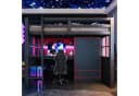 Flieks Hochbett mit LED, Schreibtisch & Kleiderschwarz Bild 3