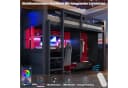 Flieks Hochbett mit LED, Schreibtisch & Kleiderschwarz Bild 4