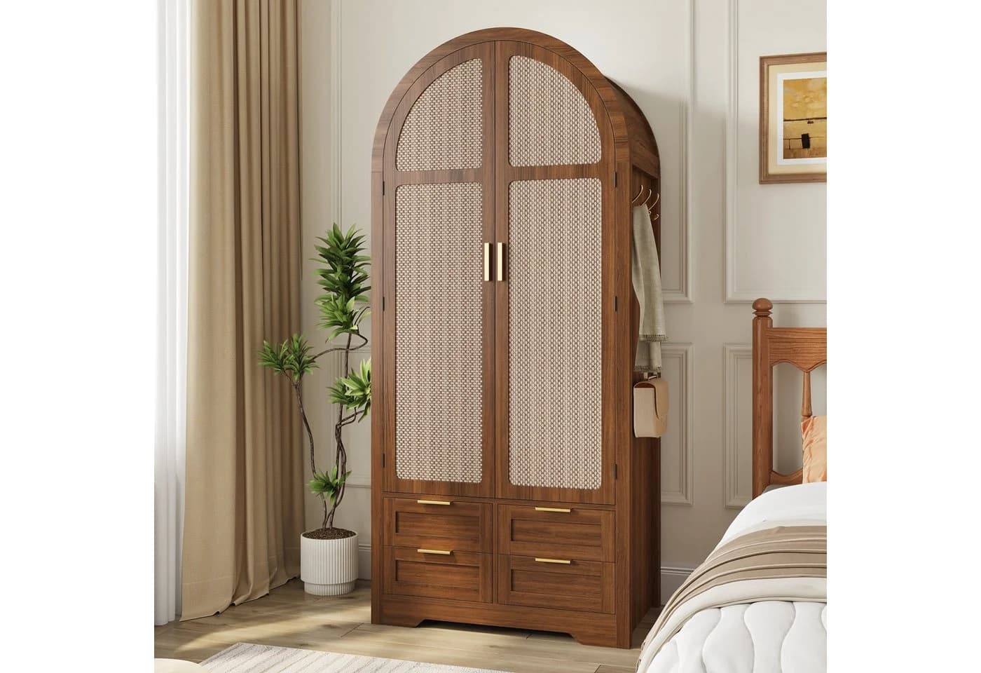 Flieks Kleiderschrank Garderobenschrank Walnuss Modern - Bild 2