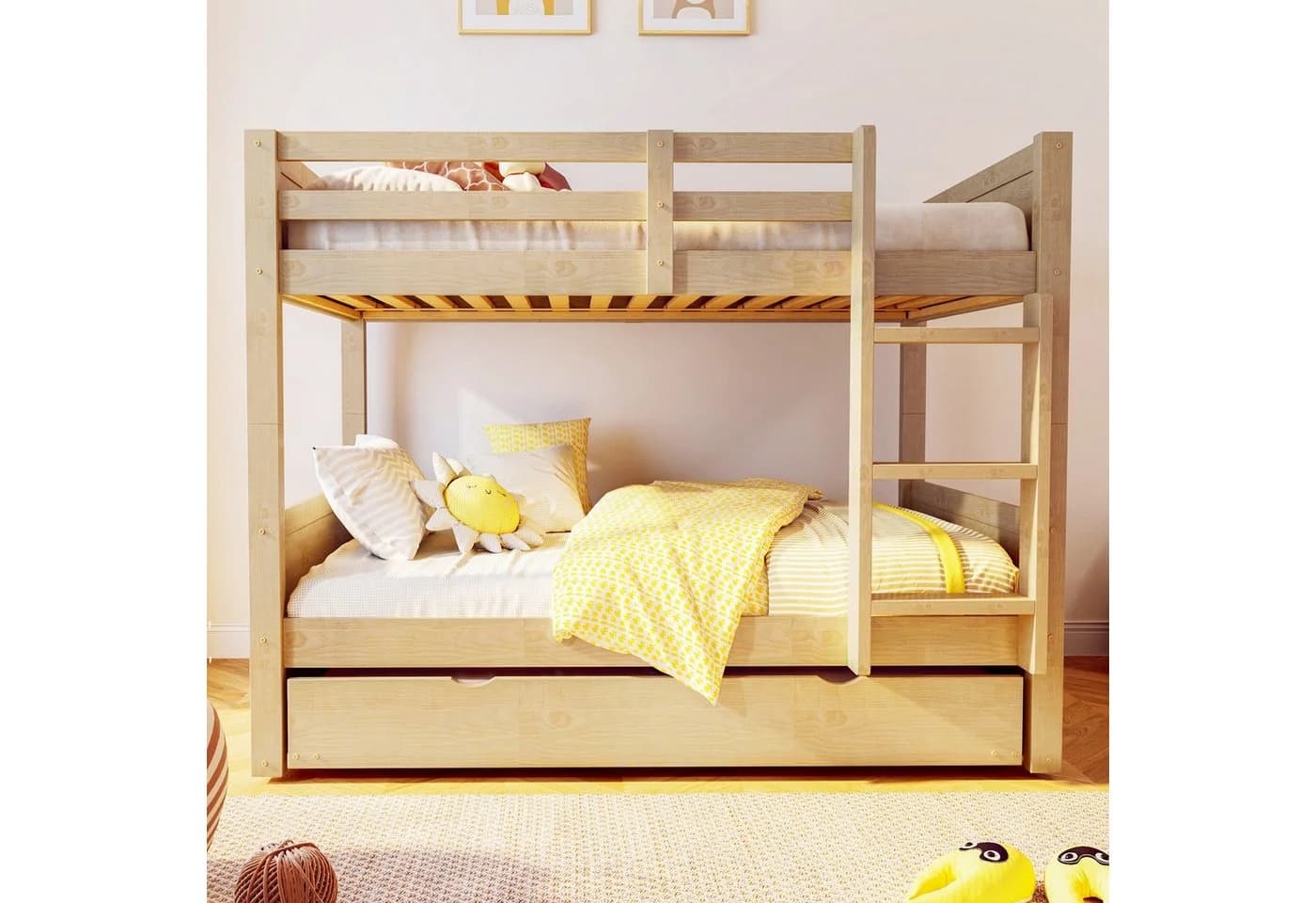 Flieks Etagenbett Kinderbett Ausziehbett umwandelbar 3 Einzelbetten