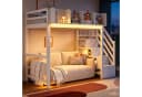 Flieks Hochbett Kinderbett 90x200cm mit LED-Leiste und Stauraumtreppe Bild 3