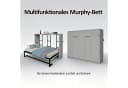 Flieks Wandklappbett Metallrahmen grau mit Lattenrost Bild 3