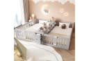 Flieks Kinderbett Bodenbett grau mit Schubladen und Regal Bild 2