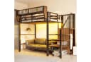 Flieks Hochbett Metallbett 90x200cm mit LED & Stauraumtreppe Bild 2