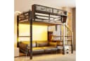 Flieks Hochbett Metallbett 90x200cm mit LED & Stauraumtreppe Bild 4