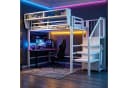 Flieks Hochbett Metallbett 90x200cm mit LED & Stauraumtreppe Bild 1