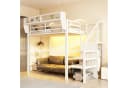 Flieks Hochbett Metallbett 90x200cm mit LED & Stauraumtreppe Bild 2