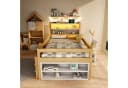 Flieks Kinderbett Halbhochbett 90x200cm mit Schrank, LED & USB Bild 1