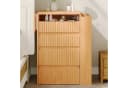 Flieks Schminktisch mit LED-Spiegel, 3 Schubladen, Hocker beige Bild 3