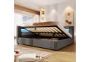 Flieks Polsterbett 140x200 mit LED-Beleuchtung und Ladefunktion Grau Bild 3
