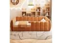 Flieks Polsterbett Kinderbett Bodenbett Samtbezug Orange Bild 1