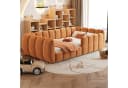 Flieks Polsterbett Kinderbett Bodenbett Samtbezug Orange Bild 3