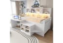 Flieks Halbhochbett mit Schreibtisch, Schrank & LED-Leiste Weiß Bild 2