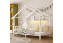 Flieks Kinderbett Hausform Metall weiß mit Sicherheitsgitter Bild 3