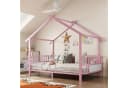 Flieks Kinderbett Hausform Metall Rosa mit Sicherheitsgitter Bild 3