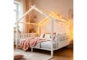 Flieks Kinderbett Metall Hausform 140x200cm mit Sicherheitsgitter und Lattenrost Bild 2