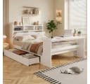 Flieks Holzbett Kinderbett 140x200 weiß mit Stauraum Bild 2
