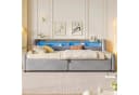 Flieks Polsterbett grau mit Stauraum & LED-Beleuchtung Bild 3
