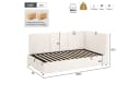 Flieks Daybett mit hydraulischem Stauraum und Samtbezug Beige Bild 5