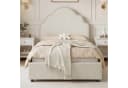 Flieks Polsterbett 90x200 cm mit gepolstertem Kopfteil Beige Bild 1