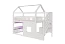 Flieks Hochbett 90x200cm mit Stauraumtreppe und LED-Beleuchtung Weiß Bild 5