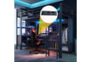 Flieks Hochbett 90x200cm mit Schreibtisch, Kleiderschrank, LED & USB Schwarz Bild 4