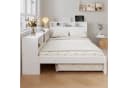 Flieks Massivholzbett Kinderbett 120x200 mit Ausziehbett 90x190 Weiß Bild 3